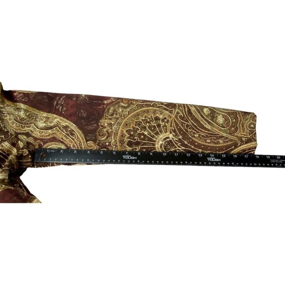 CHICOS Women Paisley Print Blazer Size 0/S Shades of Brown Fall Autumn Career - Picture 10 of 16